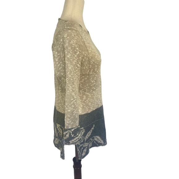 Bill Baber Handmade Scotland Women's Tunic Style Sweater Cream Blue Medium - Picture 5 of 10